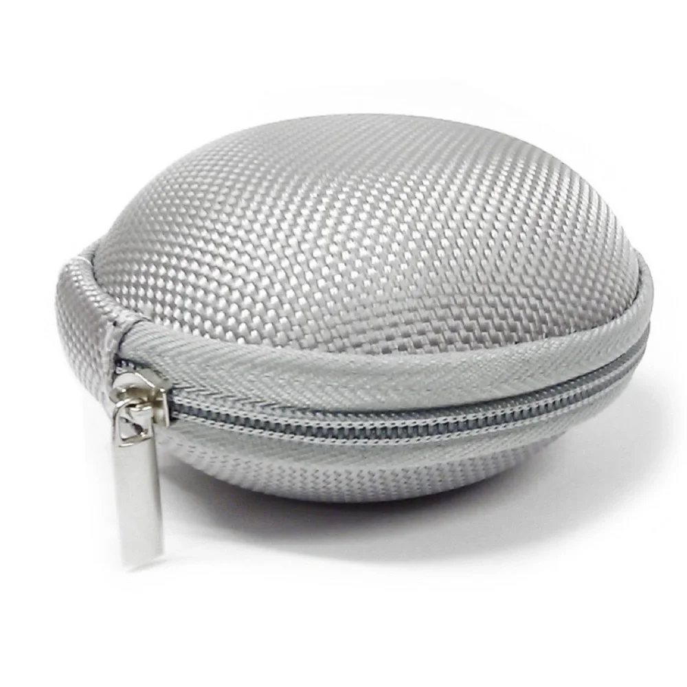 Round Gray Tech Storage Organizer Case with Zip Closure